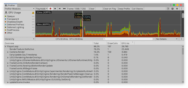 Unity3D：GPU Usage Profiler 模块
