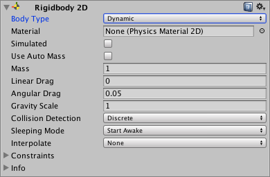 Unity3D:2D 刚体