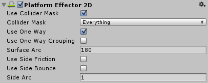 Unity3D:2D 平台效应器