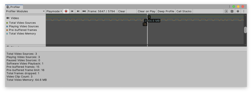 Unity3D:Video Profiler 模块