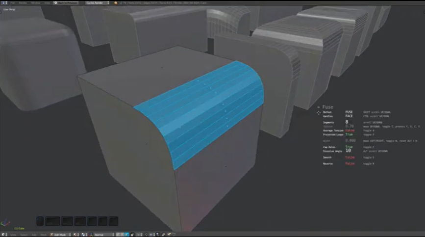 Blender机械建模插件MESHmachine倒角和圆角:Refuse