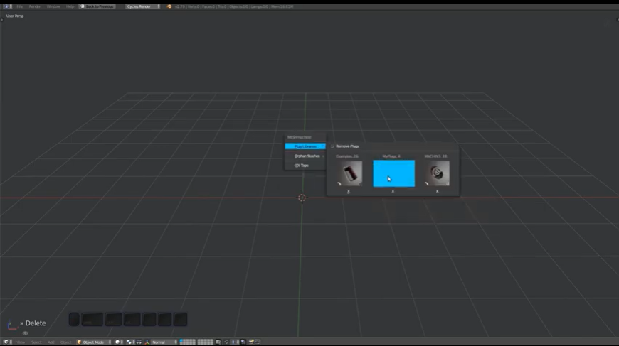 Blender机械建模插件MESHmachine:移除Plug