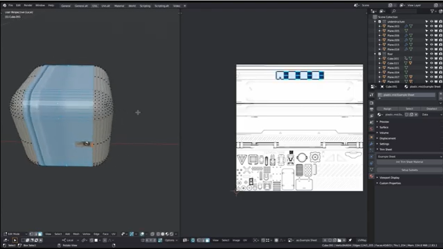 Blender材质处理插件:Decalmachine展开修剪