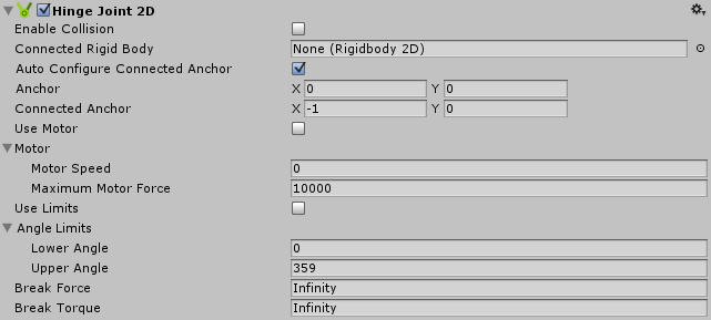 Unity3D:2D 铰链关节