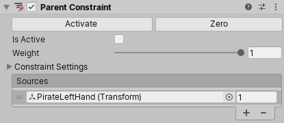 Unity3D:父约束