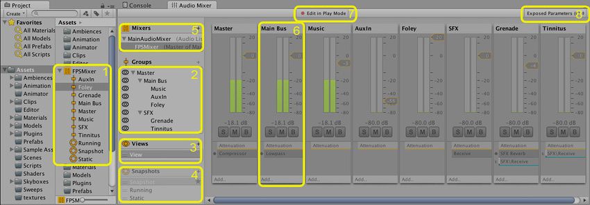 Unity3D:概念和混音器 (AudioMixer) 的概述
