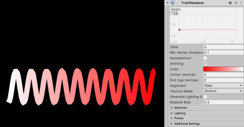 Unity3D :Trail Renderer component