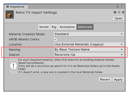 Unity3D:Materials 选项卡