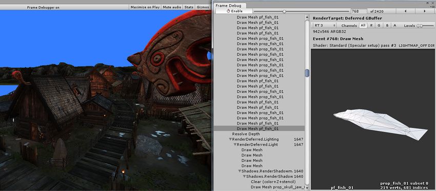 Unity3D :The Frame Debugger window
