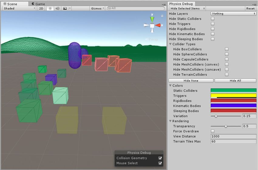 Unity3D :物理调试可视化