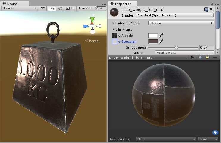 Unity3D:Specular 模式-Specular 参数