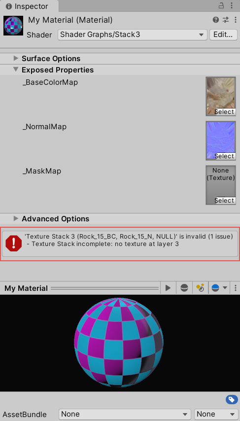 Unity3D:虚拟纹理错误材质