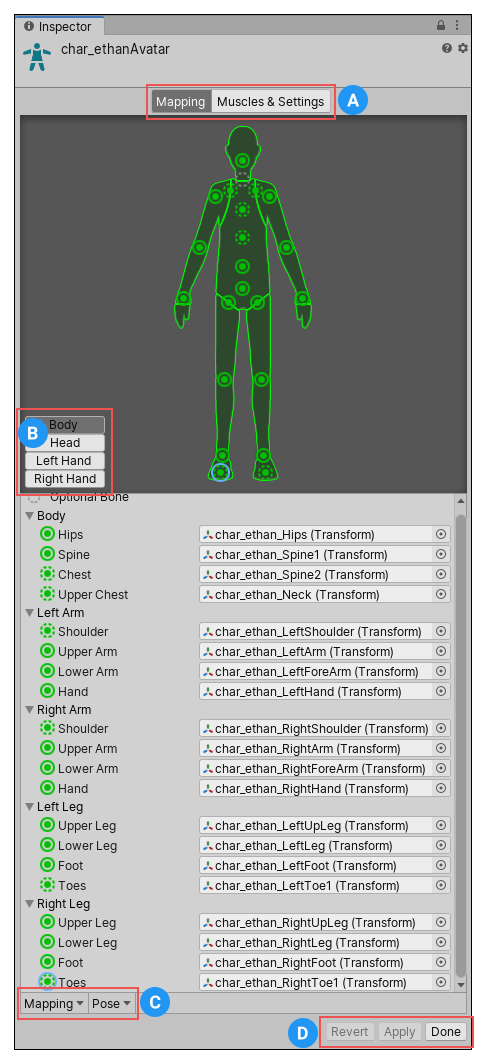 Unity3D：Avatar Mapping 选项卡