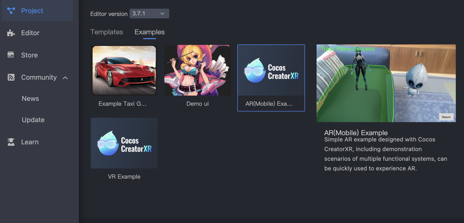 Cocos Creator:AR 项目创建