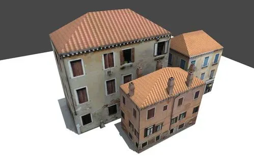低多边形建筑3D模型纹理贴图