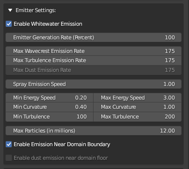 Blender插件（Filp Fluid）：Domain Whitewater 设置