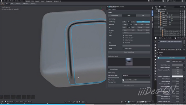 Blender材质处理插件：Decalmachine转印UVs