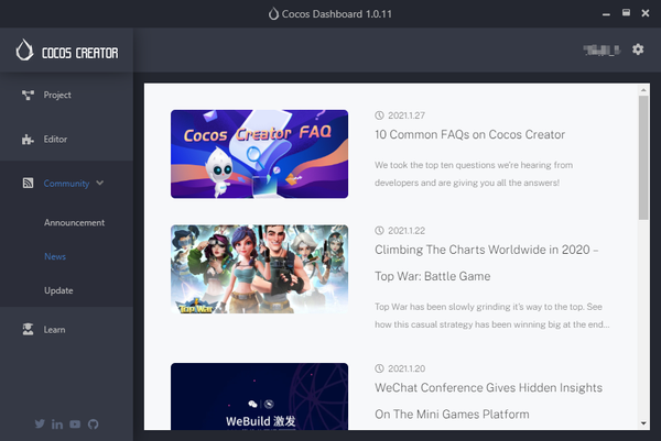 Cocos Creator:使用 Dashboard