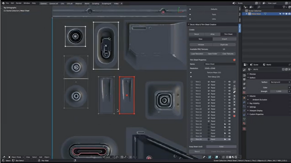 Blender材质处理插件：Decalmachine修剪板