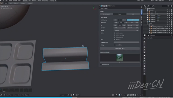 Blender材质处理插件：Decalmachine面板切割