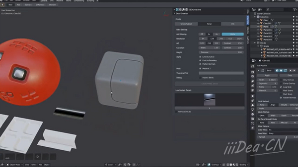 Blender材质处理插件：Decalmachine初始化生成的坐标
