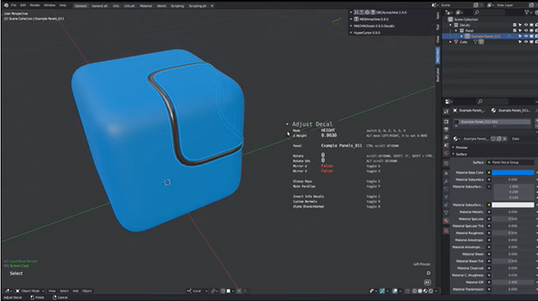 Blender材质处理插件：Decalmachine调整贴花