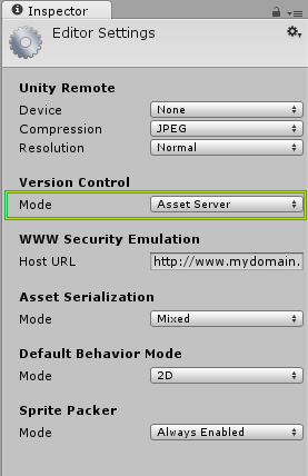 Unity3d：设置资产服务器