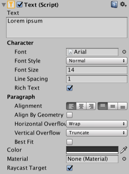 Unity3D ：可视化组件-文本 (Text)
