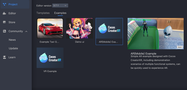 Cocos Creator：AR 项目创建