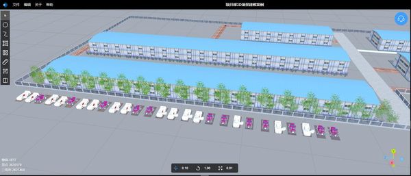 3D孪生场景搭建：模型线性摆放